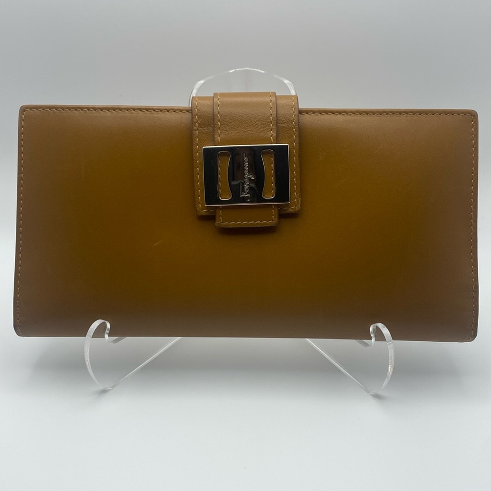 Ferragamo Dark Tan Long Wallet